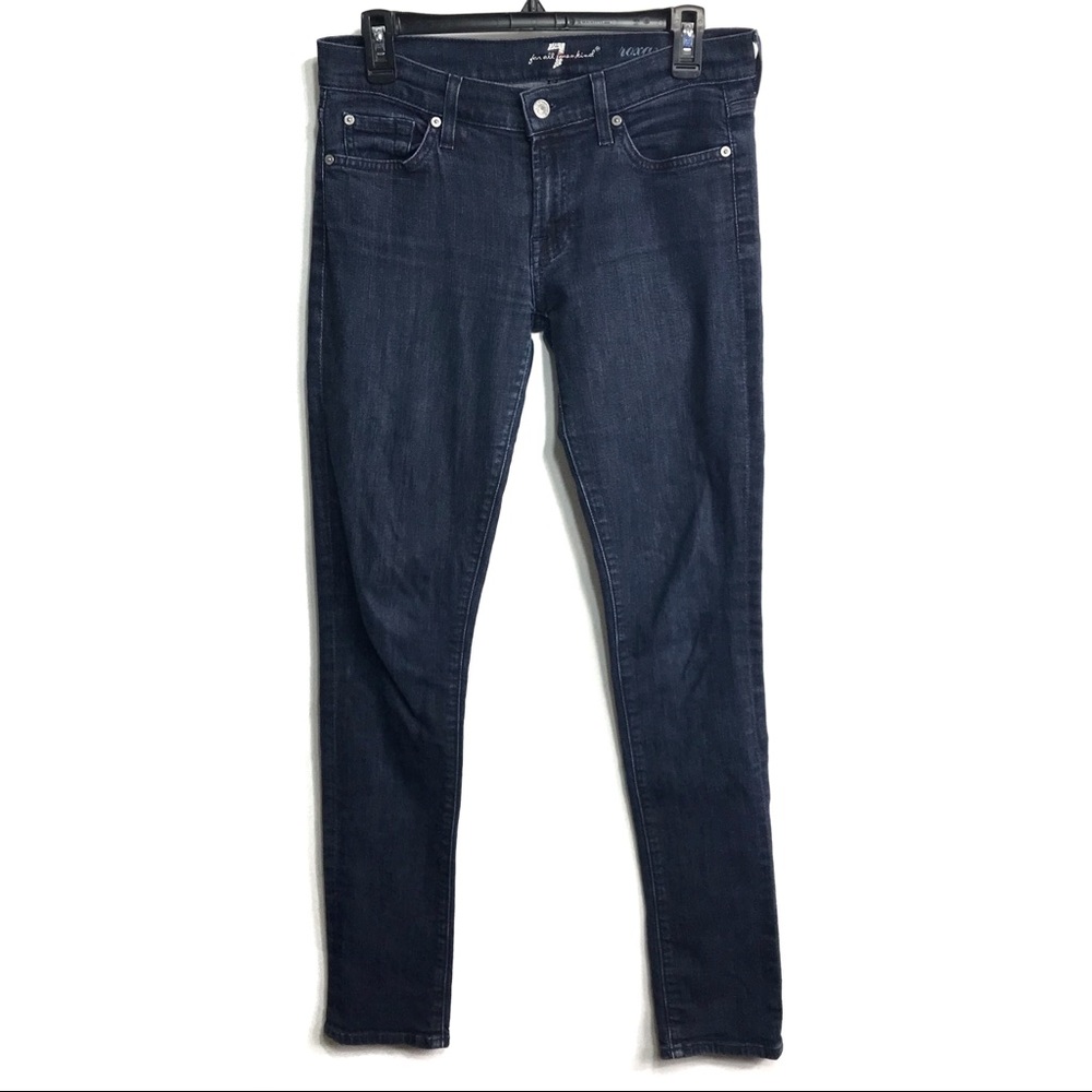7 for All Mankind Blue Roxanne Skinny Jeans Sz 28 - Picture 1 of 7